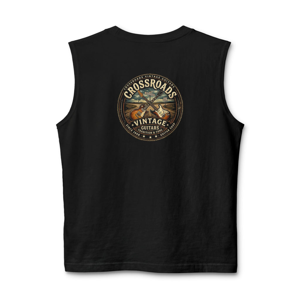 Vintage Guitar Crossroads Muscle Tank — Retro Music Tee for Guitarists - Raven Quest Apparel