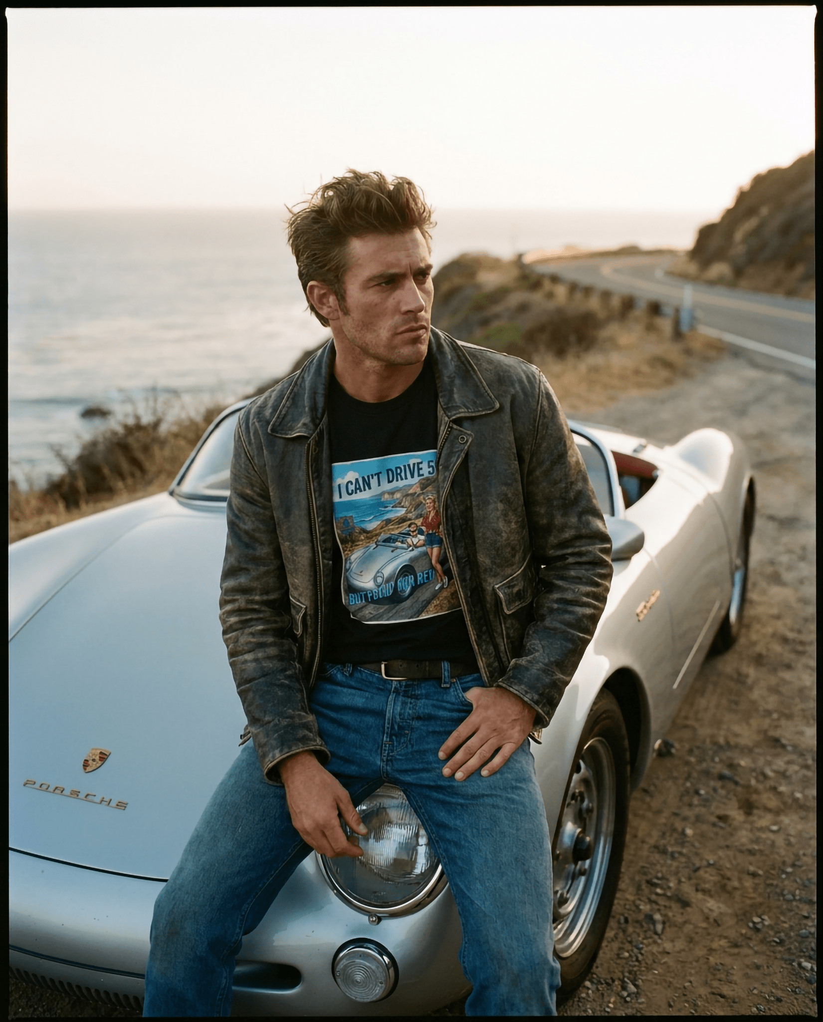 Vintage Racing T-Shirt — "I Can't Drive 55 But I’ll Stop For Red" Retro Car Tee - Raven Quest Apparel