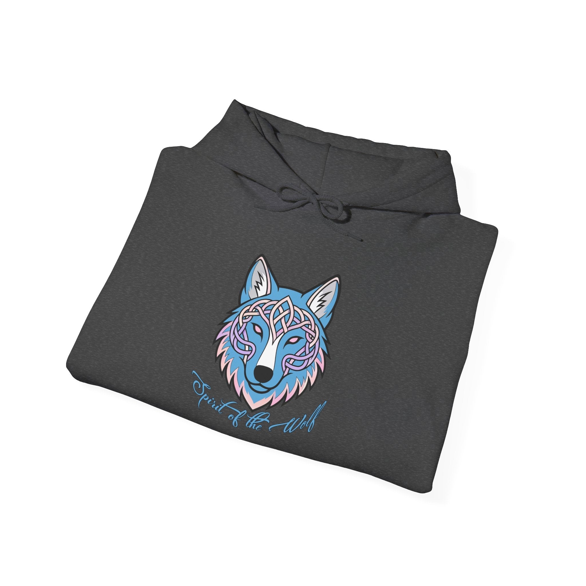 Wolf Spirit Hoodie — Tribal Wolf Graphic Hooded Sweatshirt - Raven Quest Apparel