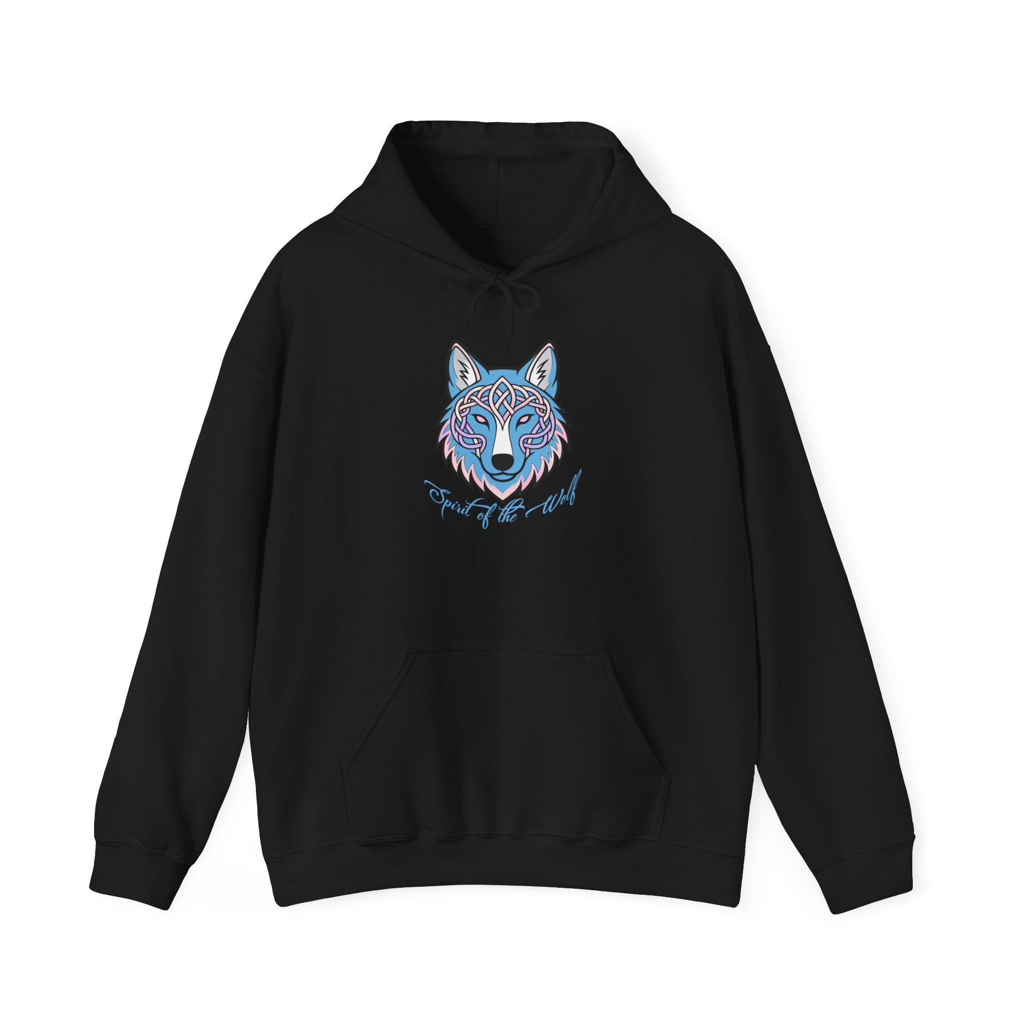 Wolf Spirit Hoodie — Tribal Wolf Graphic Hooded Sweatshirt - Raven Quest Apparel