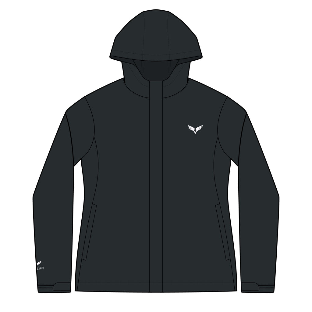 Women’s Arcadia Hoodie Jacket — Lightweight Hooded Softshell with Raven Quest Athletics Logo - Raven Quest Apparel