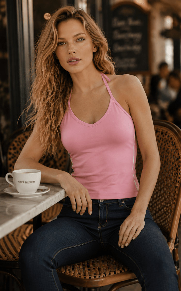 Women's Color Block Halter Crop Tank Top | Raven Quest Apparel - Raven Quest Apparel