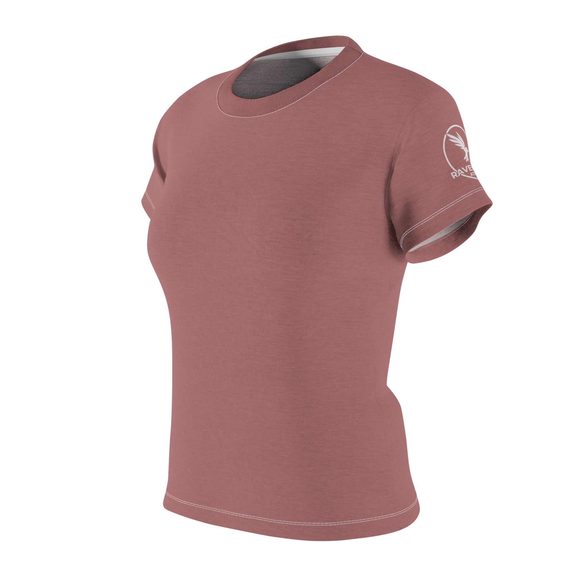Women's Cut & Sew Tee — Dusty Rose Fitted AOP Shirt - Raven Quest Apparel