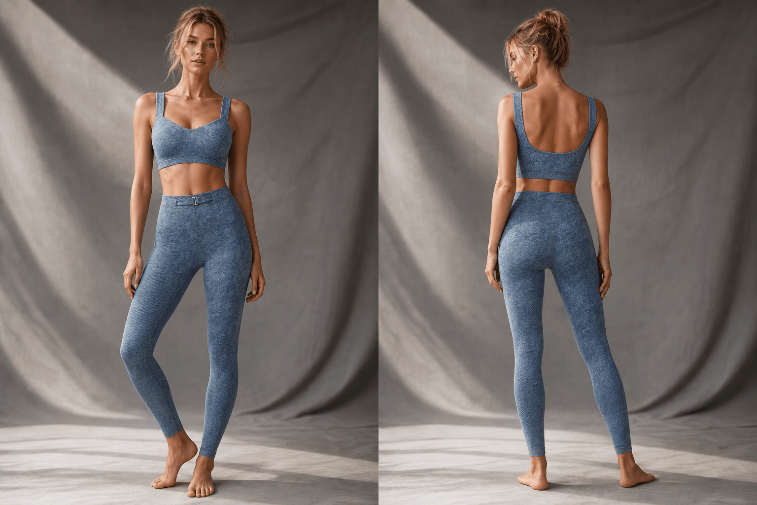 Women's Faux Denim Zip-Fly Leggings - Raven Quest Apparel