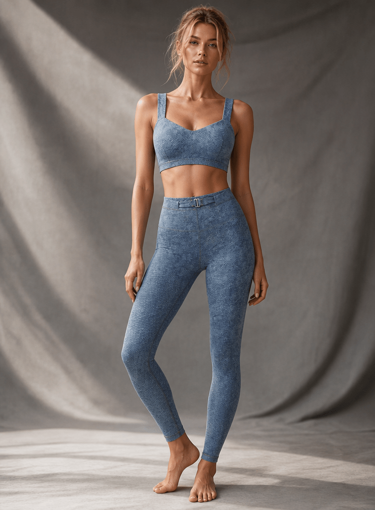 Women's Faux Denim Zip-Fly Leggings - Raven Quest Apparel