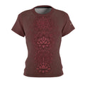 Women's Lotus Mandala Tee — Burgundy Floral Zen Graphic Shirt - Raven Quest Apparel
