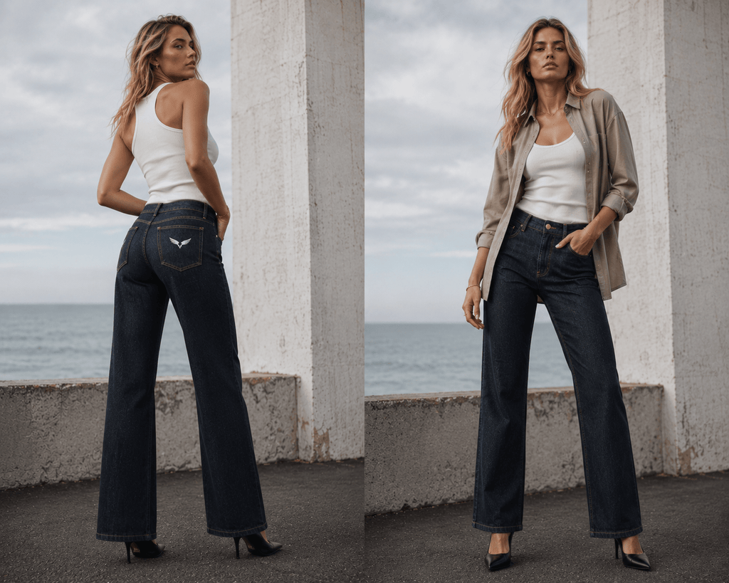 Women's Straight-Leg Denim Jeans | Raven Quest Apparel - Raven Quest Apparel
