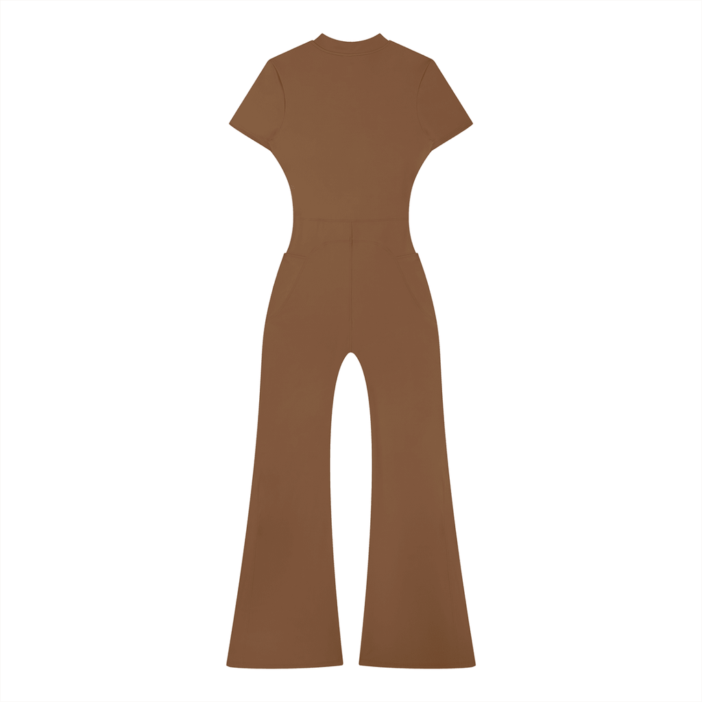 Women’s Tight Flared Leg Quarter-Zip Jumpsuit | Raven Quest Apparel - Raven Quest Apparel