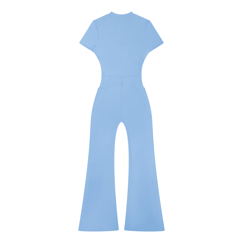 Women’s Tight Flared Leg Quarter-Zip Jumpsuit | Raven Quest Apparel - Raven Quest Apparel