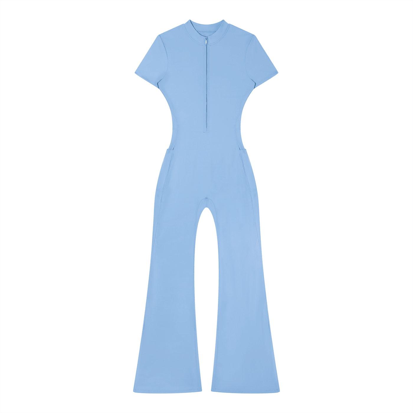 Women’s Tight Flared Leg Quarter-Zip Jumpsuit | Raven Quest Apparel - Raven Quest Apparel
