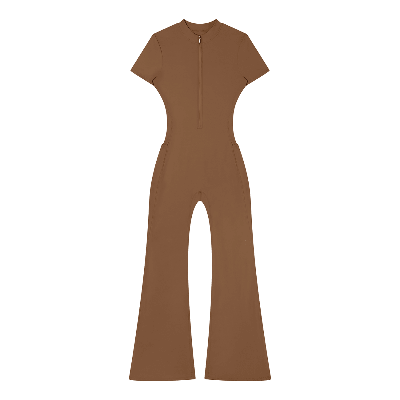 Women’s Tight Flared Leg Quarter-Zip Jumpsuit | Raven Quest Apparel - Raven Quest Apparel