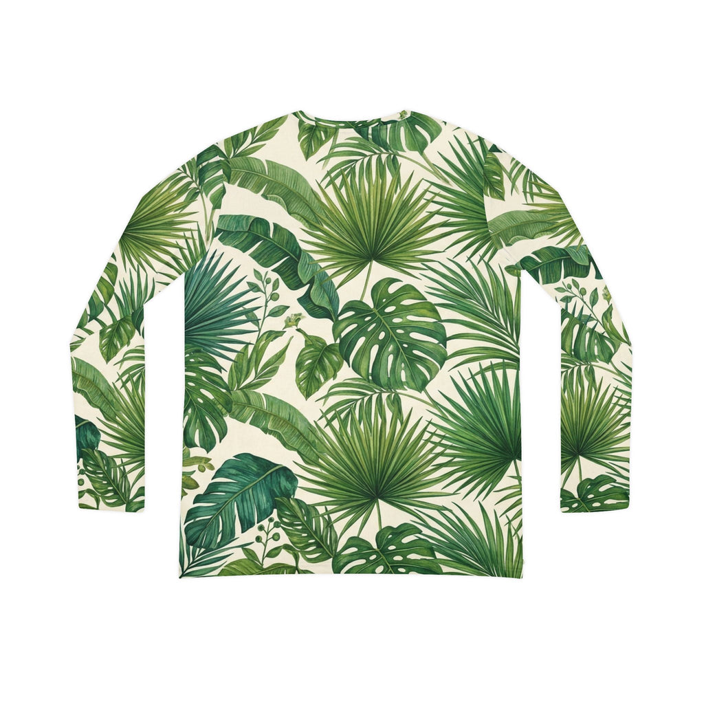 Women's V - Neck Long Sleeve Shirt - Palm Green All - Over Print - Raven Quest Apparel