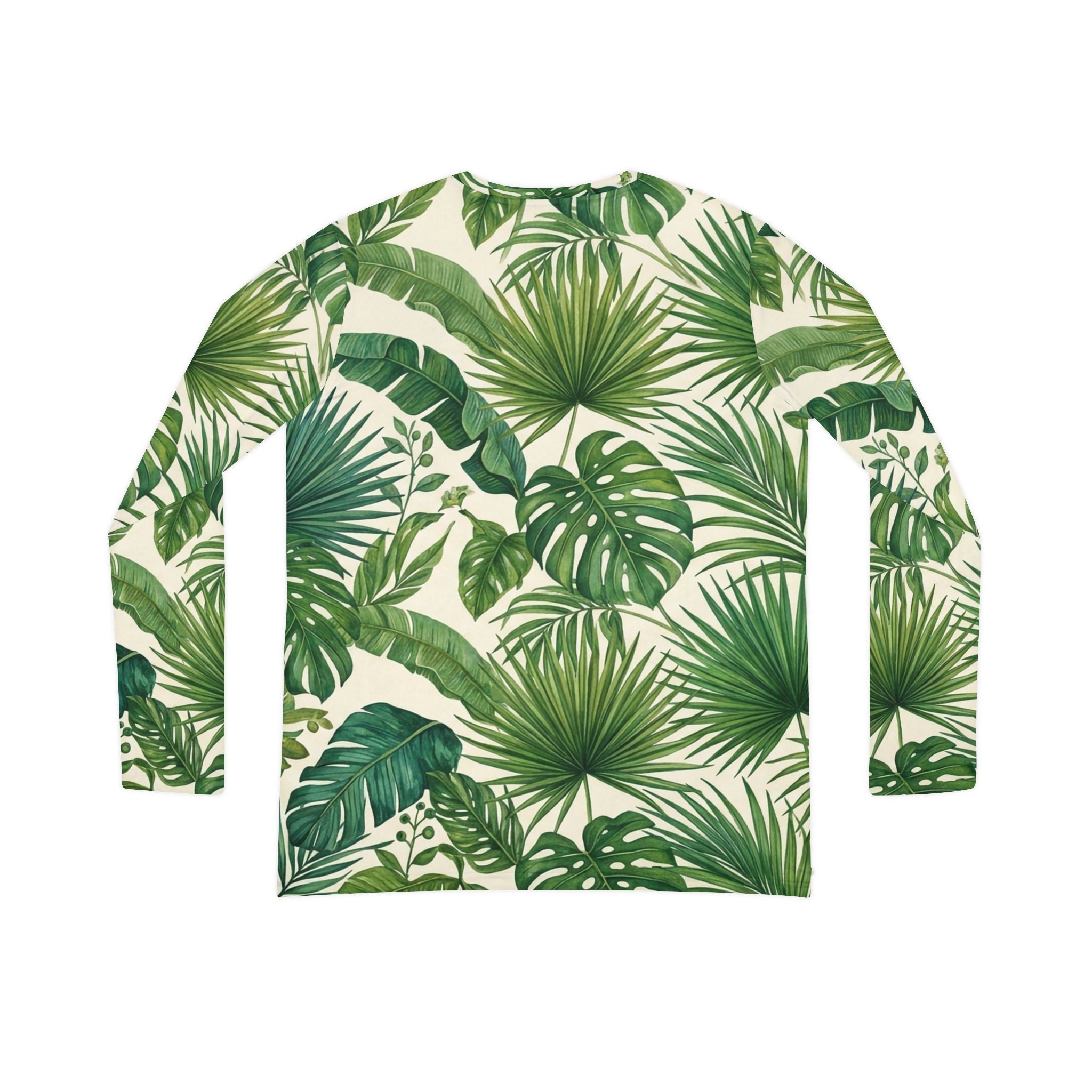 Women's V - Neck Long Sleeve Shirt - Palm Green All - Over Print - Raven Quest Apparel