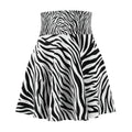 Zebra Print Skater Skirt — Black & White Animal Print Flared Skirt - Raven Quest Apparel
