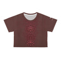 Zen Lotus Fire Mandala Crop Tee — Floral Yoga Top - Raven Quest Apparel