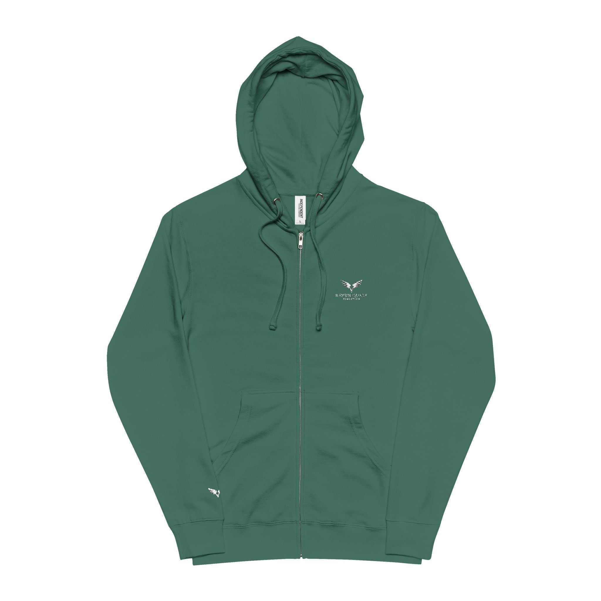 Zip Hoodie — Raven Quest Athletics Logo, Cozy Fleece Zip-Up - Raven Quest Apparel