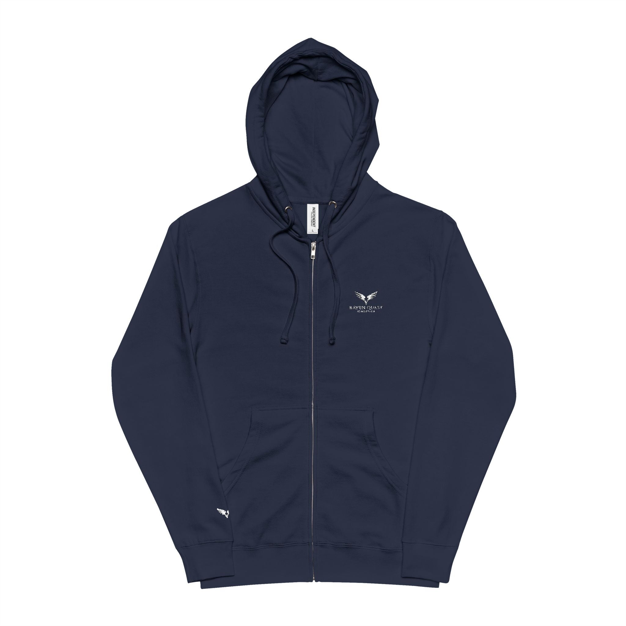 Zip Hoodie — Raven Quest Athletics Logo, Cozy Fleece Zip-Up - Raven Quest Apparel