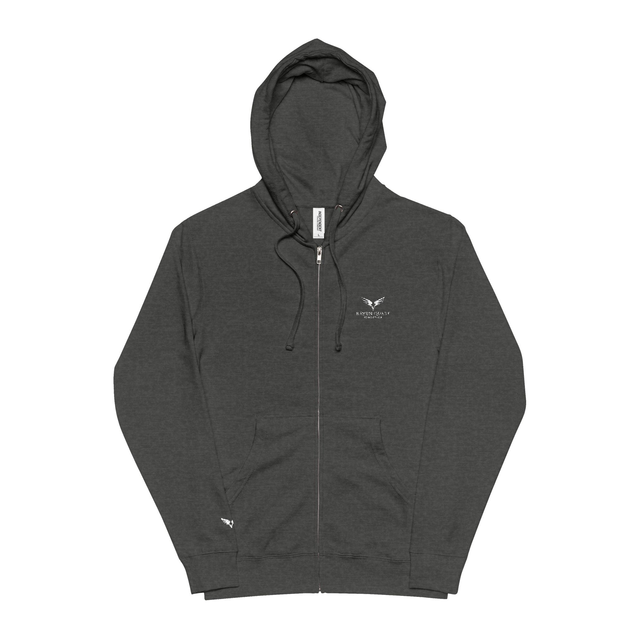 Zip Hoodie — Raven Quest Athletics Logo, Cozy Fleece Zip-Up - Raven Quest Apparel
